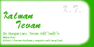 kalman tevan business card